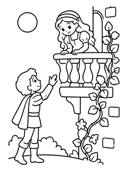 Free printable Romeo And Juliet At The Balcony coloring page