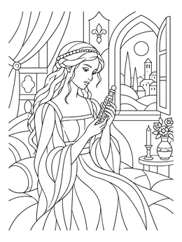 Free printable Juliet With The Potion Vial coloring page