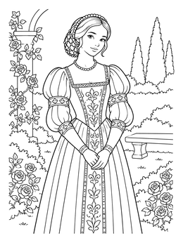 Free printable Juliet In A Renaissance Garden coloring page