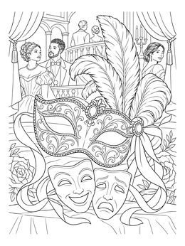 Free printable Masquerade Ball And Theater Masks coloring page