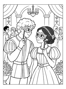 Free printable Romeo And Juliet At The Ball coloring page