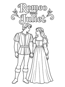 Free printable Romeo And Juliet Holding Hands coloring page