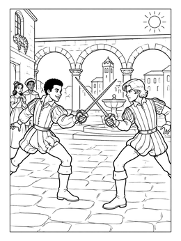 Free printable Verona Square Duel In The Sun coloring page