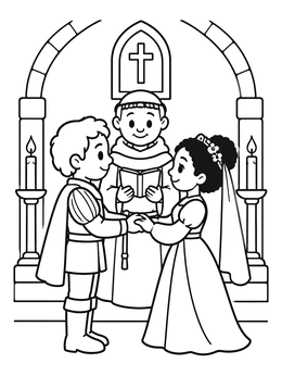 Free printable Romeo And Juliet Wedding Chapel coloring page