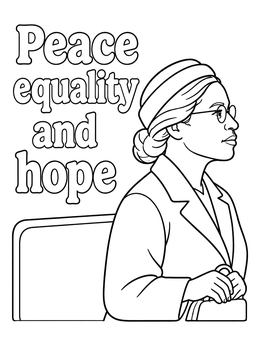 Free printable Rosa Parks Sitting With Inspiring Words coloring page