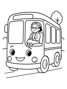 Free printable Rosa Parks On A Cheerful Bus coloring page