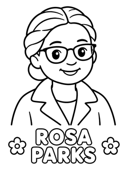 Free printable Rosa Parks Portrait With Name coloring page