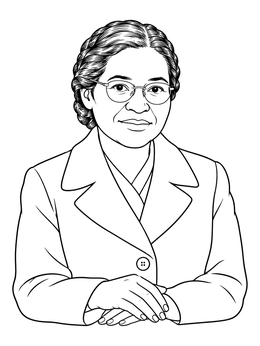 Free printable Rosa Parks Portrait Line Art coloring page