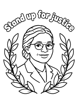 Free printable Rosa Parks Portrait With Laurel Wreath coloring page