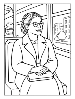 Free printable Rosa Parks On The Bus coloring page