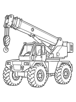 Free printable Rough Terrain Crane Truck coloring page