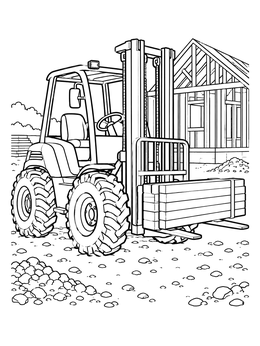Free printable Rough Terrain Forklift At Construction Site coloring page