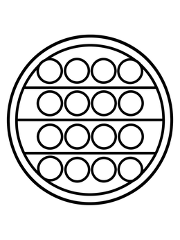 Free printable Round Pop It Fidget Toy coloring page