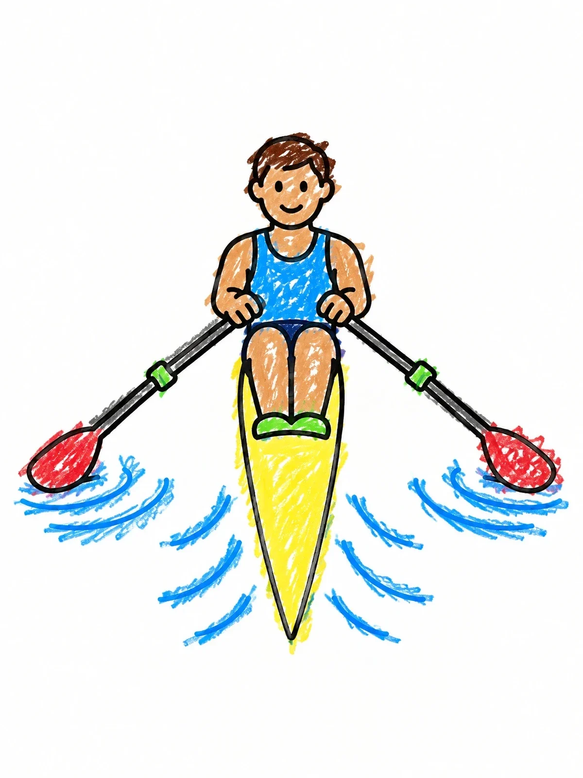 Colored example of the Cheerful Rower In A Sleek Boat coloring page