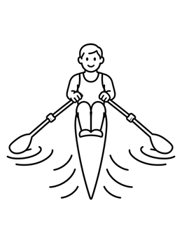 Free printable Cheerful Rower In A Sleek Boat coloring page