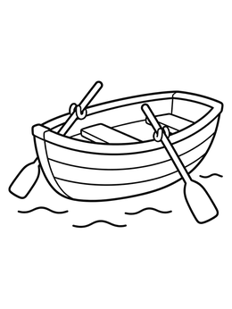 Free printable Classic Wooden Rowboat On Water coloring page