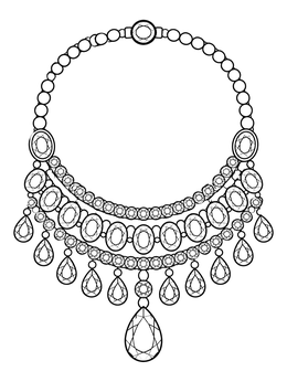Free printable Royal Jeweled Collar Necklace coloring page