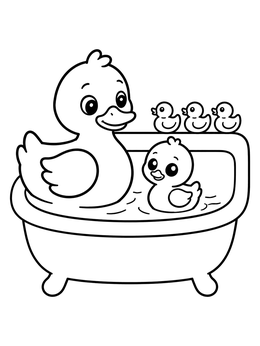 Free printable Rubber Ducks In The Bathtub coloring page