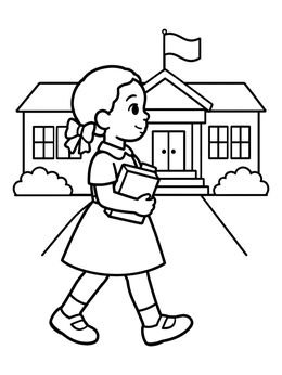Free printable Young Ruby Bridges Walking To School coloring page