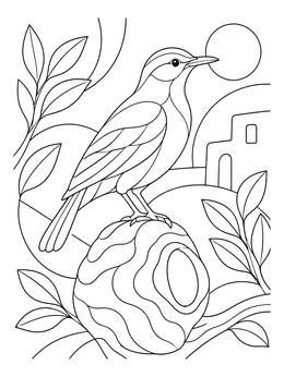 Free printable Rufous Hornero By Its Nest coloring page