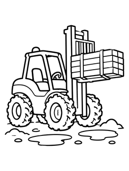 Free printable Heavy Duty Construction Forklift coloring page