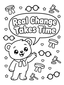 Free printable Cute Teddy Bear With Inspiring Quote coloring page