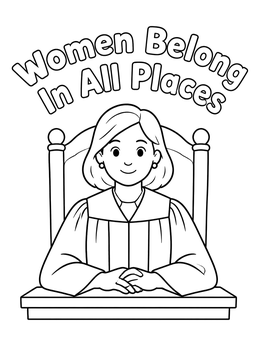 Free printable Judge Seated At The Bench coloring page