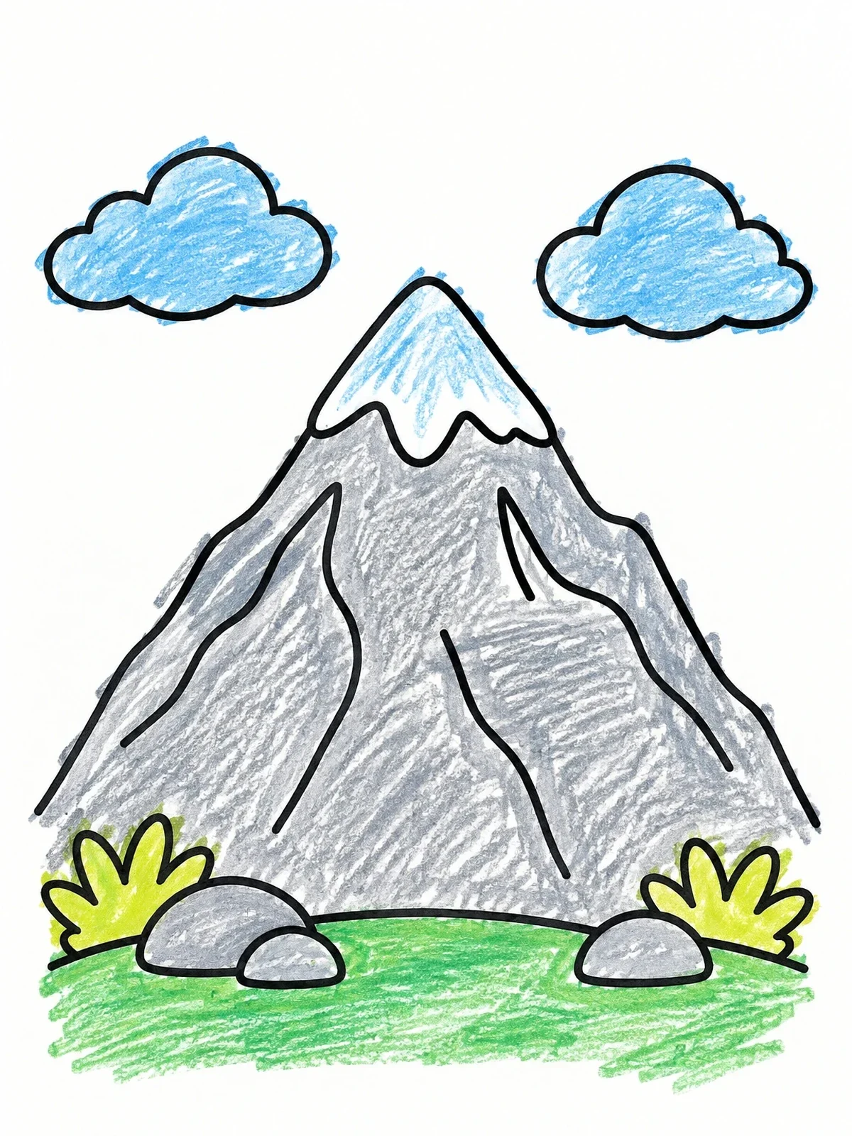 Colored example of the Rwenzori Mountain Peak In Uganda coloring page