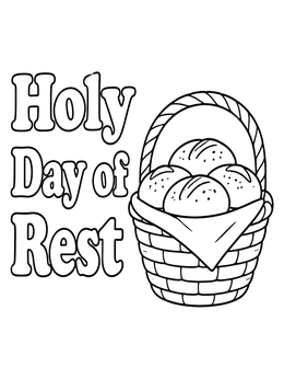 Free printable Bread Basket Holy Day Of Rest coloring page