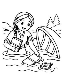 Free printable Sacagawea Rescuing Expedition Journals coloring page