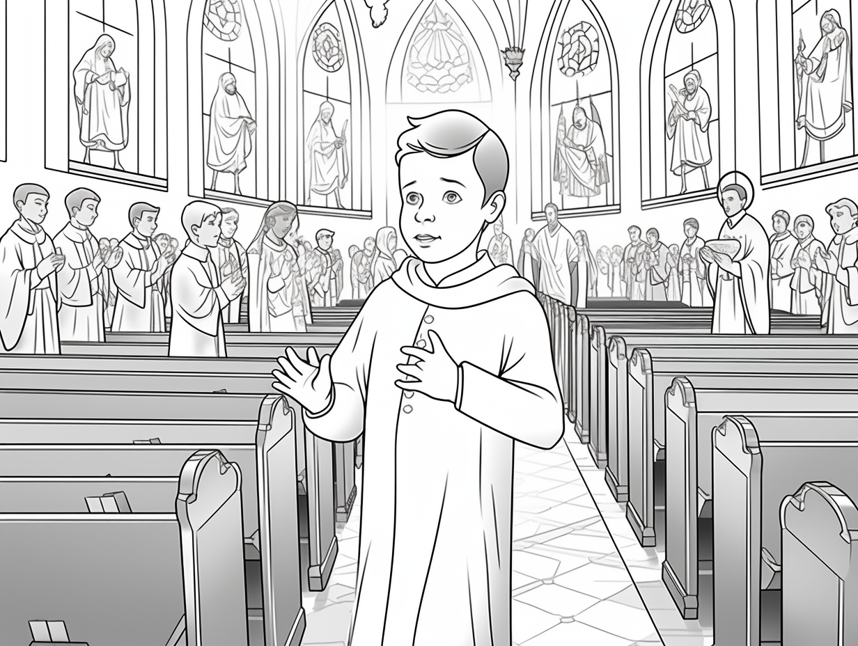 Sacred Catholic Coloring For Kids - Coloring Page