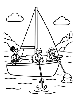 Free printable Dropping Anchor In The Bay coloring page