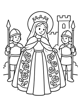 Free printable Saint Elizabeth And The Miracle Of Roses coloring page