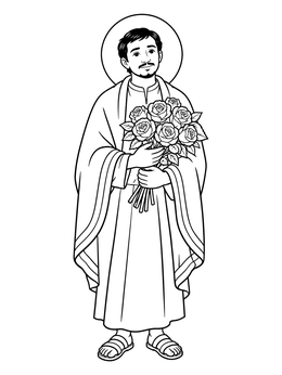Free printable Saint Juan Diego With Blooming Roses coloring page