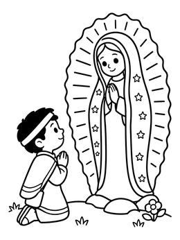 Free printable Saint Juan Diego And Our Lady coloring page