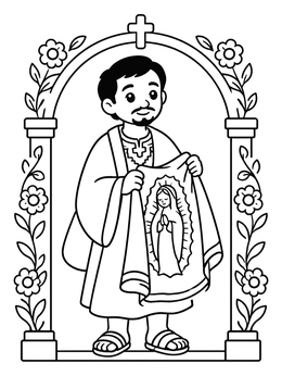 Free printable Saint Juan Diego With Tilma coloring page