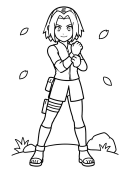 Free printable Sakura Haruno In Ninja Attire coloring page