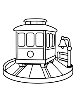 Free printable Cable Car On Turntable coloring page