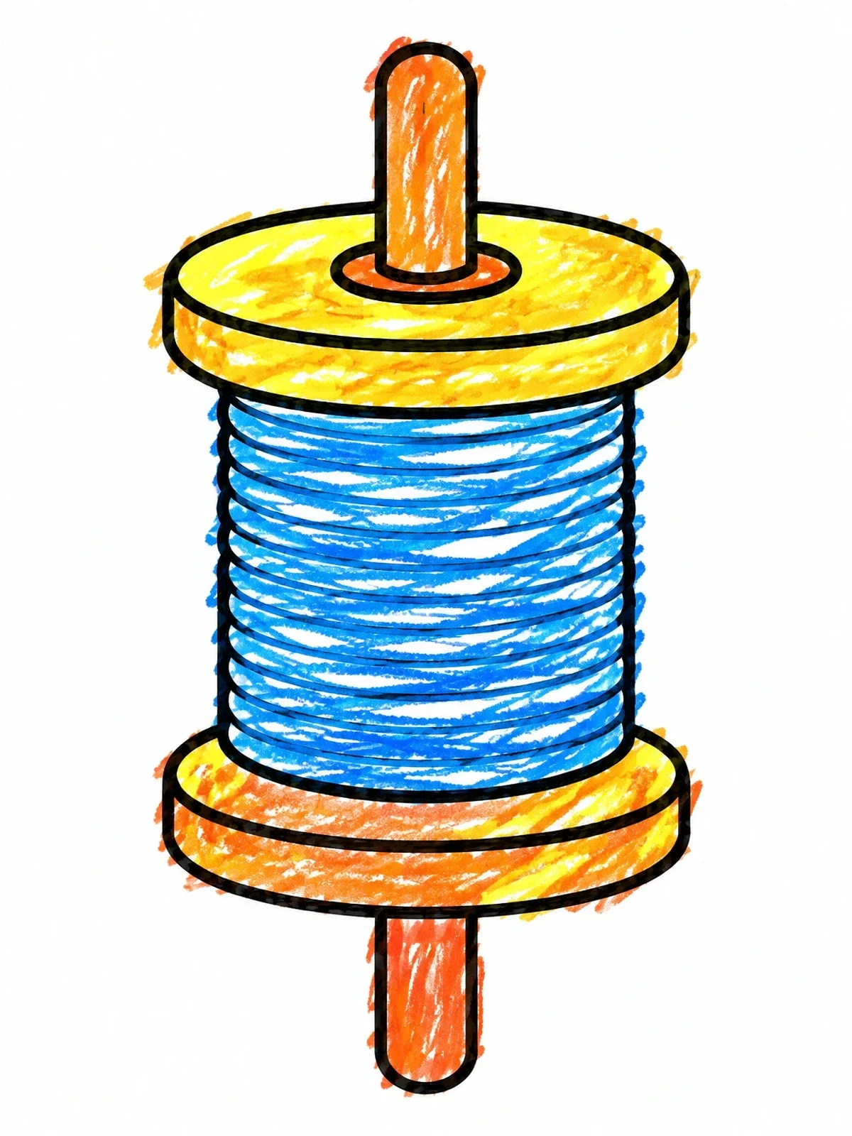 Colored example of the Kite String Spool Firki coloring page