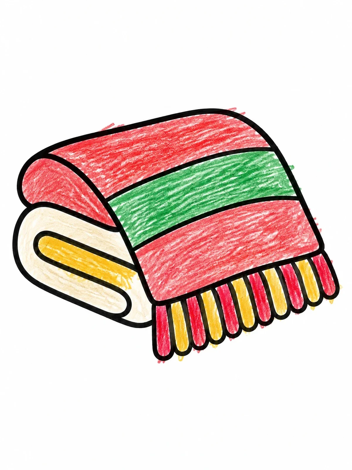 Colored example of the Cozy Folded Sleigh Blanket coloring page