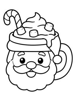 Free printable Santa Claus Hot Cocoa Mug coloring page