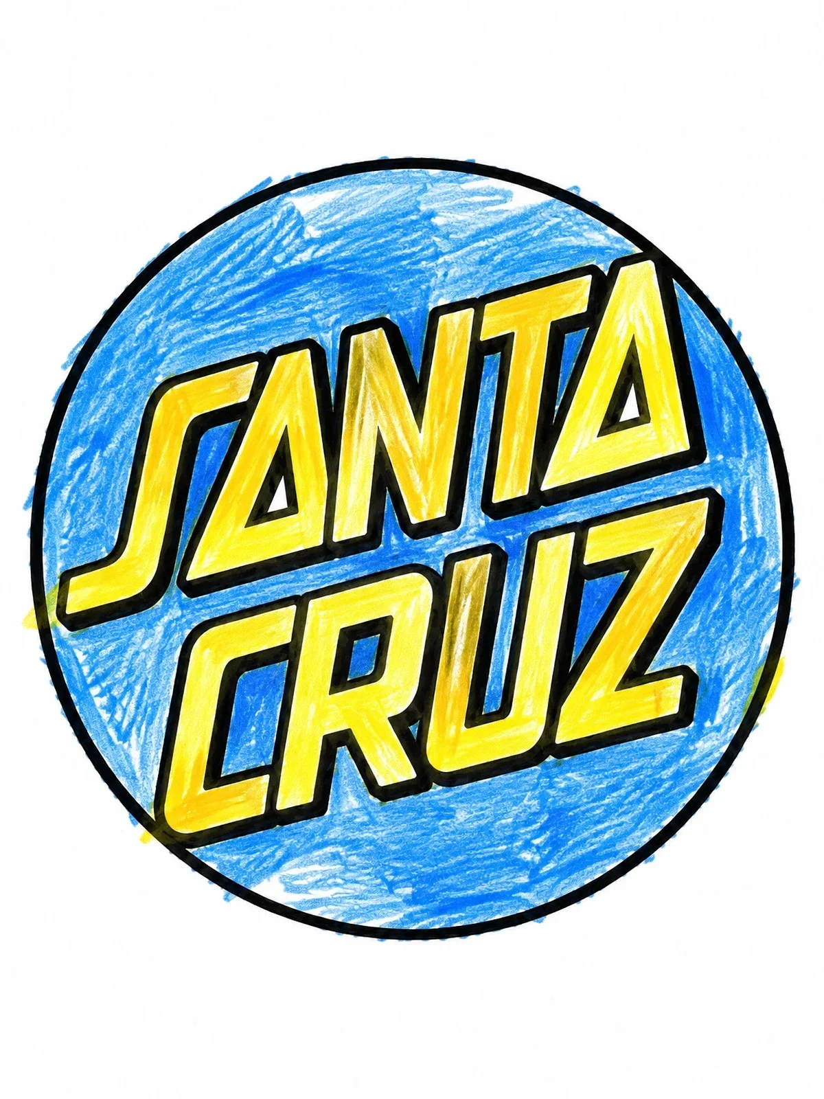 Colored example of the Santa Cruz Circle Skateboard Logo coloring page