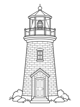 Free printable Historic Coastal Brick Lighthouse coloring page