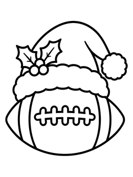 Free printable Santa Hat On A Football coloring page