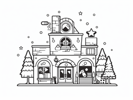 Free printable Santa's Busy Workshop Coloring Sheet coloring page