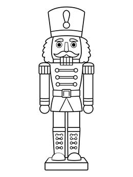 Free printable Classic Wooden Toy Nutcracker coloring page