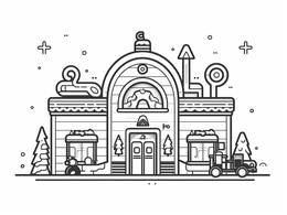 Free printable Santa's Workshop Holiday Coloring coloring page