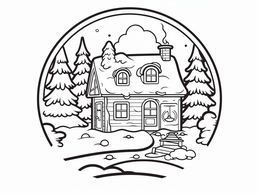 Free printable Santa's Workshop Scene For Coloring coloring page