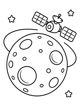 Free printable Satellite Orbiting Planet Mercury coloring page