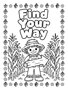 Free printable Scarecrow In A Corn Maze coloring page